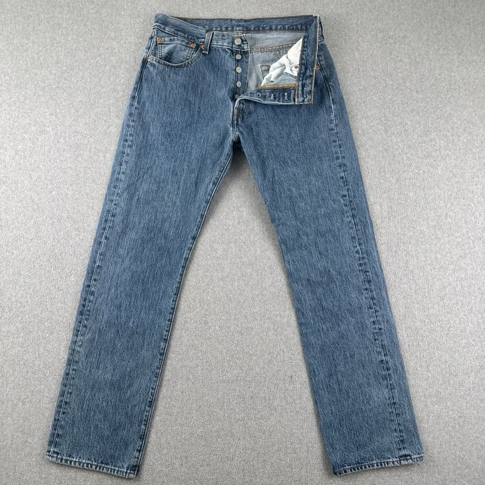 Levi's Jeans Mens 33x32 Blue 501 Original Straight Leg Button Fly Denim